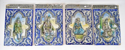Lot 581 - A set of four 18th/19th century large Persian...