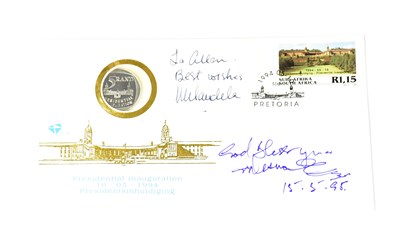 Lot 885 - NELSON MANDELA; a first day five rand coin...