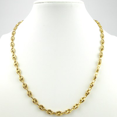 Lot 950 - A 9ct gold necklace made of anchor links, with...