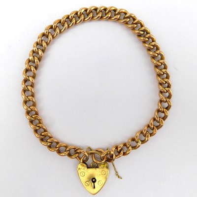 Lot 915 - A 9ct rose gold belcher link bracelet united...