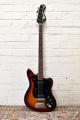 Lot 1285 - MUSIMA; a del luxe 25 B bass guitar, with case.