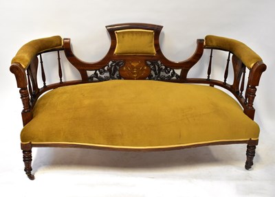 Lot 45 - An Edwardian inlaid rosewood and mahogany...