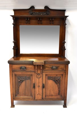 Lot 13 - An Edwardian mahogany mirror back sideboard,...