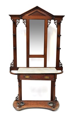 Lot 79 - An Edwardian mahogany hall stand with mirrored...
