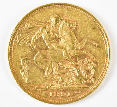 Lot 3102 - An 1897 one Pond gold coin with later yellow...