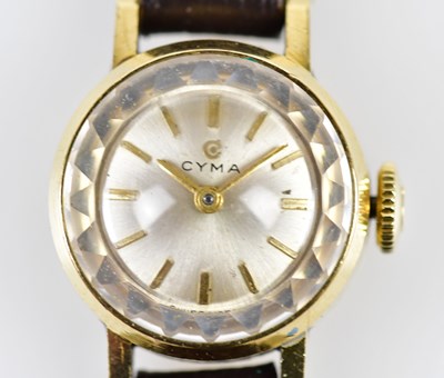 Lot 2934 - CYMA; a lady's 18ct yellow gold cased...