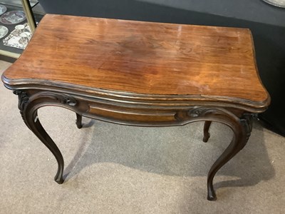 Lot 2454 - A Victorian carved rosewood serpentine fronted...