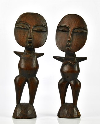 Lot 1214 - Two African Ashanti fertility/wedding figures,...