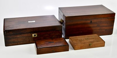 Lot 1380 - A 19th century mahogany crossbanded work box,...