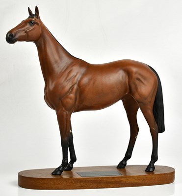 Lot 2257 - BESWICK; a model of Red Rum on wooden plinth...
