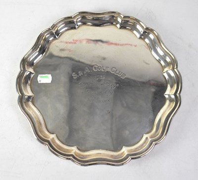Lot 703 - A George V hallmarked silver salver with...