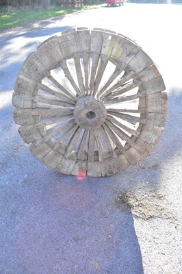 Lot 2269 - An Eastern hardwood waterwheel, diameter 114cm.
