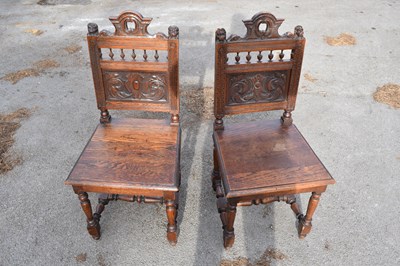 Lot 2532 - A pair of late 19th century carved oak hall...