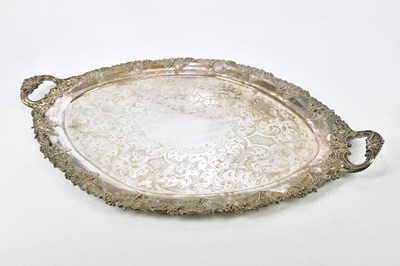 Lot 2792 - A large late Victorian twin handled silver...