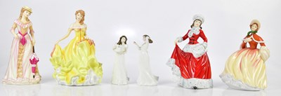 Lot 5357 - ROYAL DOULTON; a group of six figures to...