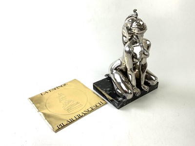 Lot 5156 - LA ESFINGE; a silvered figure on marble base, '...