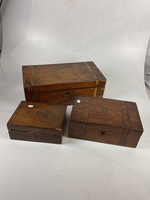 Lot 5075 - Two 19th century mahogany writing slopes, one...
