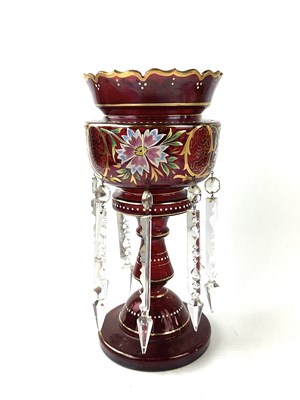 Lot 5545 - A Victorian red lustre, with floral decoration,...