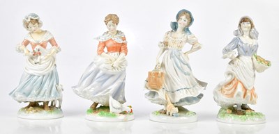 Lot 5385 - ROYAL WORCESTER; four ceramic figures...