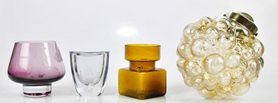 Lot 5546 - Four pieces of Art Glass, two examples etched...