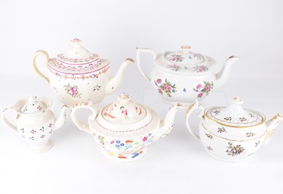 Lot 269 - Five Victorian teapots of various shapes,...