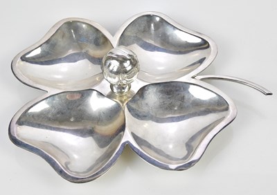 Lot 2382 - A pin dish in the form of a four leaf clover,...