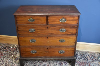 Lot 6611 - A 19th century mahogany chest of two short...