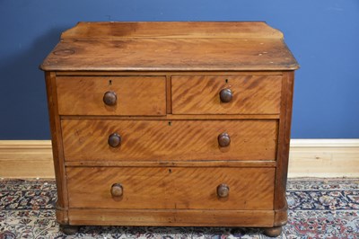 Lot 6532 - An old pine chest of two short over two long...
