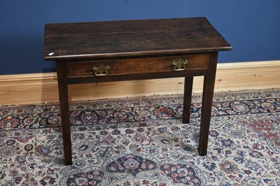 Lot 6530 - A late 18th century oak side table, with...