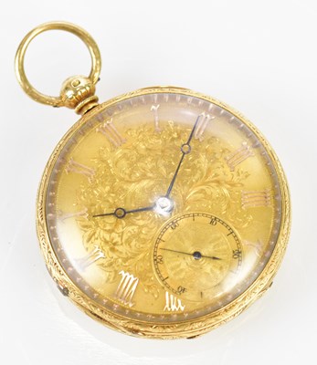 Lot 2974 - A Victorian 18ct gold open face key wind...