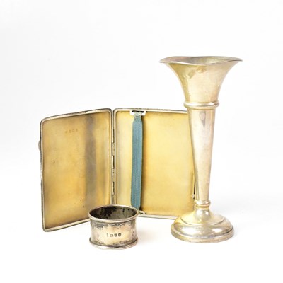 Lot 683 - A George VI hallmarked silver cigarette case,...