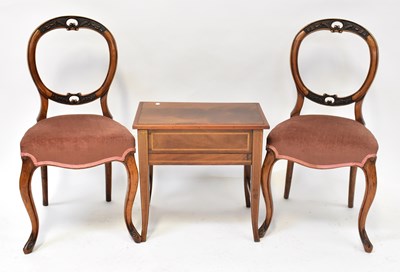 Lot 76 - A pair of Victorian mahogany balloon back...