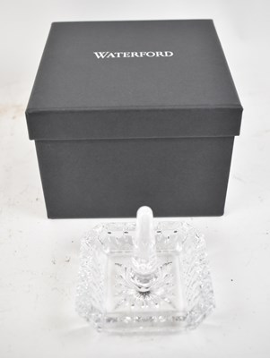 Lot 594 - WATERFORD; a boxed square ring holder, product...