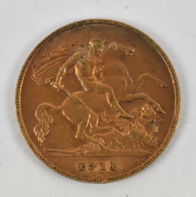 Lot 890 - A George V 1911 half sovereign.