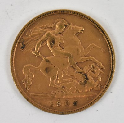 Lot 891 - An Edward VII 1905 half sovereign.