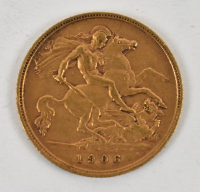 Lot 893 - An Edward VII 1906 half sovereign.