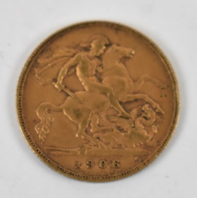 Lot 894 - An Edward VII 1906 half sovereign.