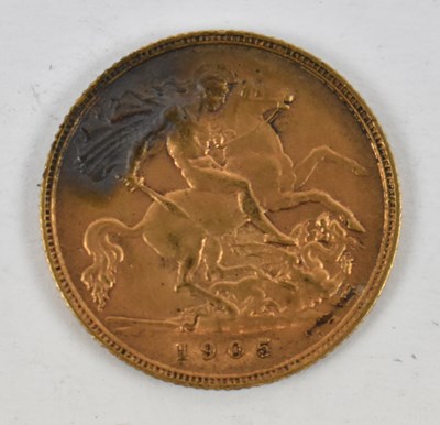Lot 900 - An Edward VII 1905 half sovereign.