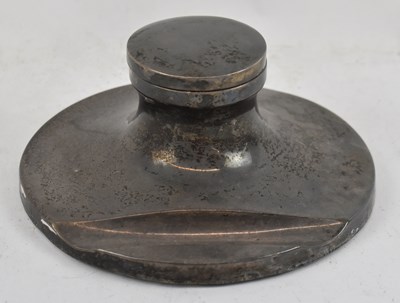 Lot 739 - A George V hallmarked silver inkwell,...