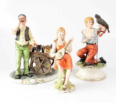 Lot 356 - CAPODIMONTE; three figures, comprising a...