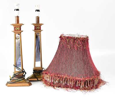 Lot 106 - A pair of mirrored and painted wooden table...