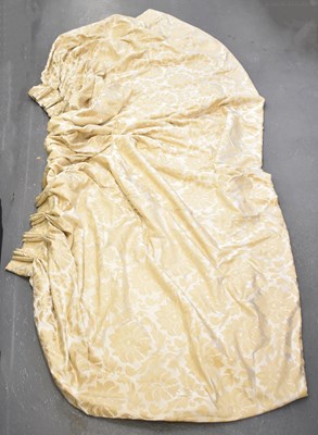 Lot 509 - A pair of large floral lined curtains,...