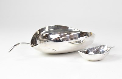 Lot 656 - CHRISTOFLE; two leaf-form dishes, length of...