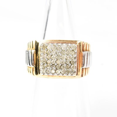 Lot 867 - A 9ct gold ring set with forty-two diamond...