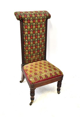 Lot 68 - A Victorian mahogany prie-dieu with tapestried...