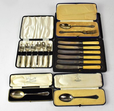 Lot 716 - A cased set of six hallmarked silver Walker...