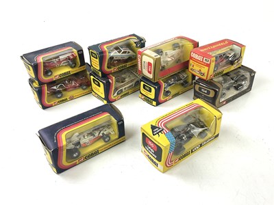Lot 4381 - CORGI; a group of boxed racing cars to include...