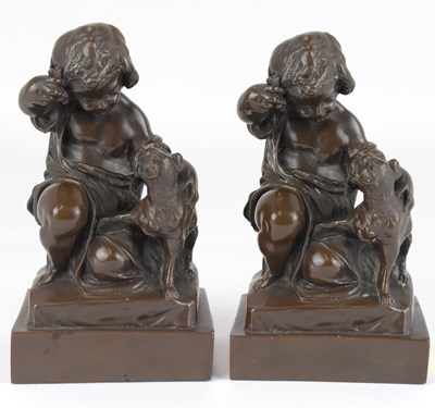 Lot 437 - Two early 20th century hollow filled bronzed...