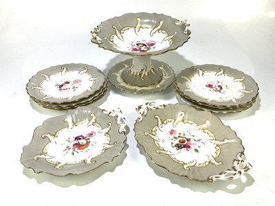Lot 5422 - A hand painted and gilt part tea service to...
