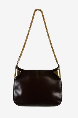 Lot 887 - GUCCI; a vintage 1970s brown calfskin leather...